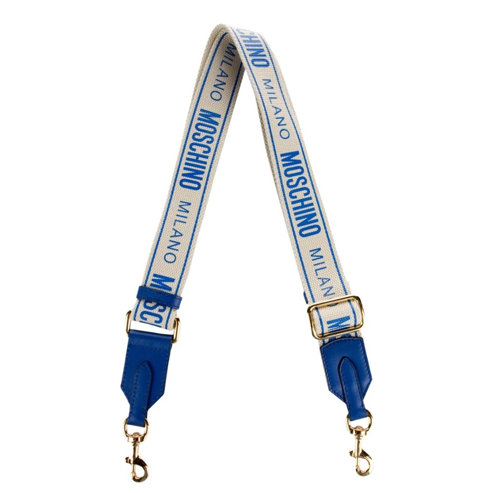 Authentic Moschino Milano Blue and White Strap